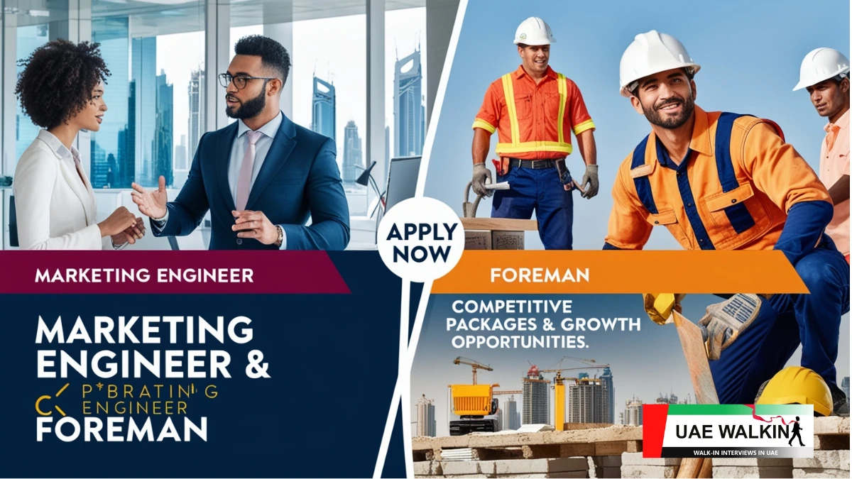 Marketing Engineer And Foreman Jobs In Dubai | uaewalkin.com